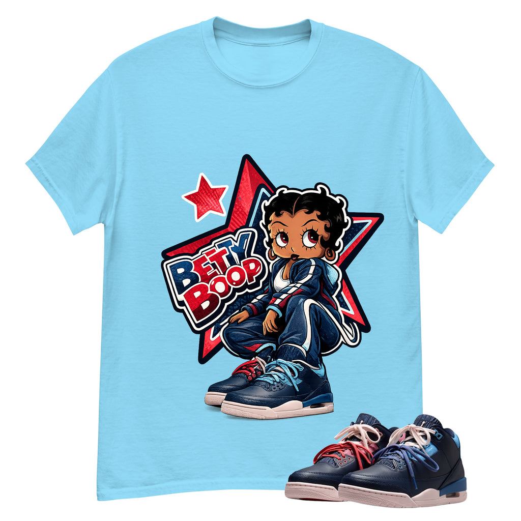 Betty Boop Star Shirt To Match Air Jordan 3 Sports Renaissance Unisex Cotton Graphic Tee