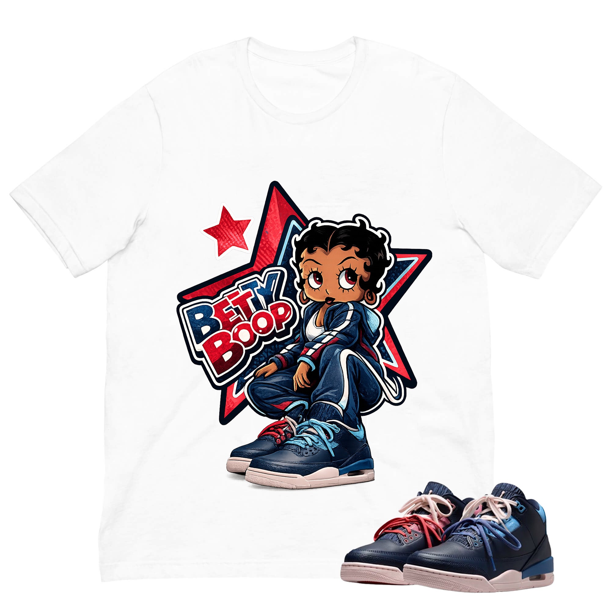 Betty Boop Star Shirt To Match Air Jordan 3 Sports Renaissance Unisex Cotton Graphic Tee