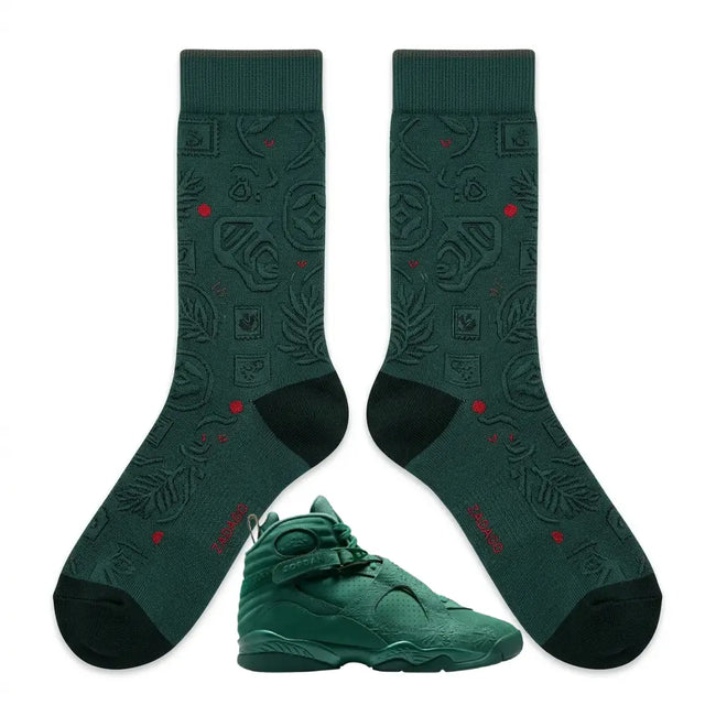 Bin 23 Sneaker Match Socks – Air Jordan 8 Retro Inspired Mid-Cut Crew Socks Hover Image