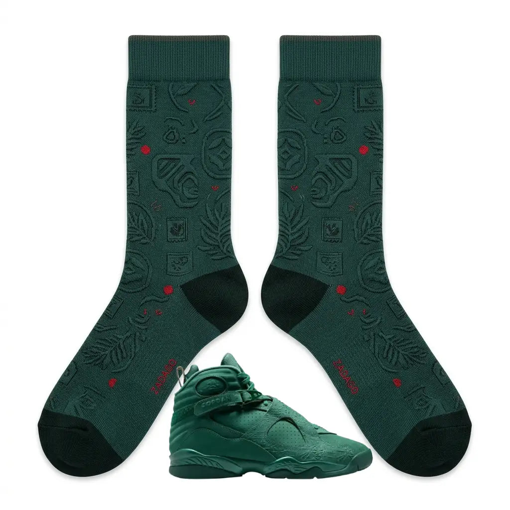 Bin 23 Sneaker Match Socks – Air Jordan 8 Retro Inspired Mid-Cut Crew Socks