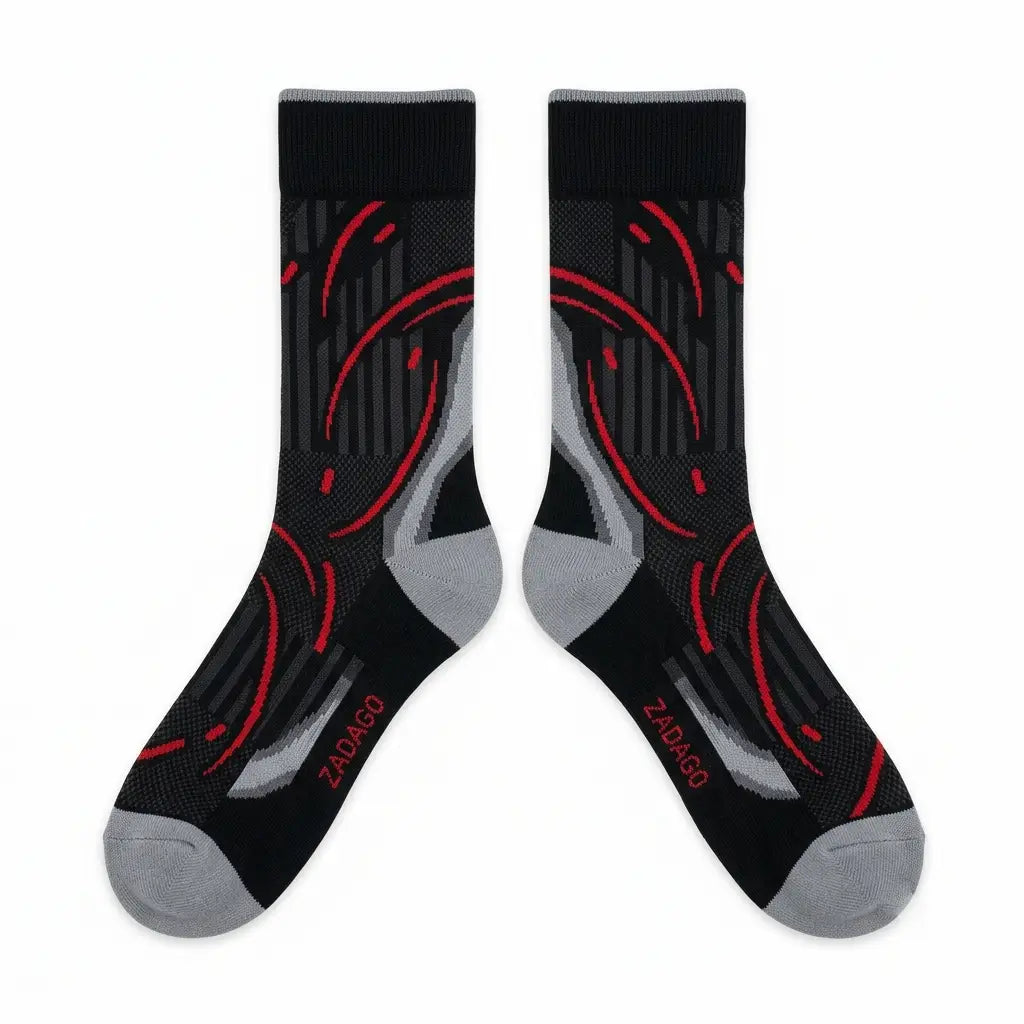 Bred Sneaker Match Socks – Air Jordan 8 Retro Inspired Mid-Cut Crew Socks