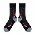 Bred Sneaker Match Socks – Air Jordan 8 Retro Inspired Mid-Cut Crew Socks