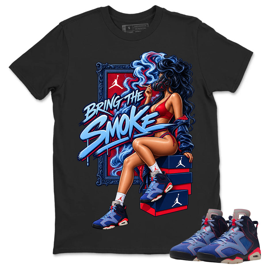 Bring The Smoke Shirt To Match Air Jordan 6 x Awake NY Midnight Navy Unisex Cotton Graphic Tee