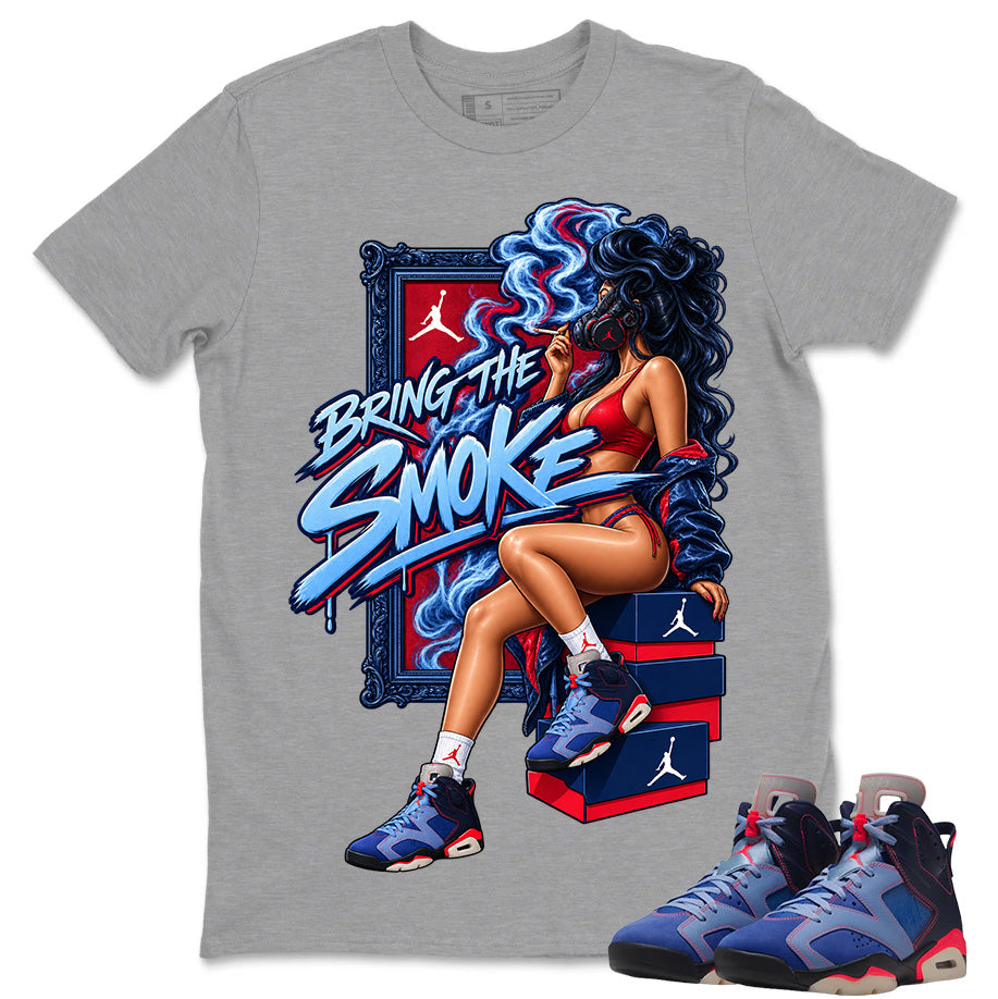 Bring The Smoke Shirt To Match Air Jordan 6 x Awake NY Midnight Navy Unisex Cotton Graphic Tee