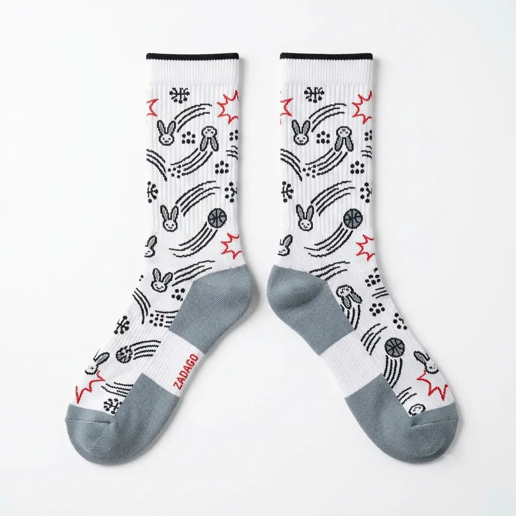 Bugs Bunny 2025 Sneaker Match Socks – Air Jordan 8 Retro Inspired Mid-Cut Crew Socks