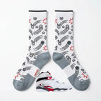 Bugs Bunny 2025 Sneaker Match Socks – Air Jordan 8 Retro Inspired Mid-Cut Crew Socks