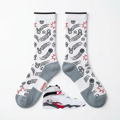 Bugs Bunny 2025 Sneaker Match Socks – Air Jordan 8 Retro Inspired Mid-Cut Crew Socks