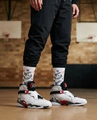 Bugs Bunny 2025 Sneaker Match Socks – Air Jordan 8 Retro Inspired Mid-Cut Crew Socks