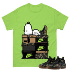 Chillin' Snoopy Shirt To Match Air Foamposite Pro Black Camo Unisex Cotton Graphic Tee
