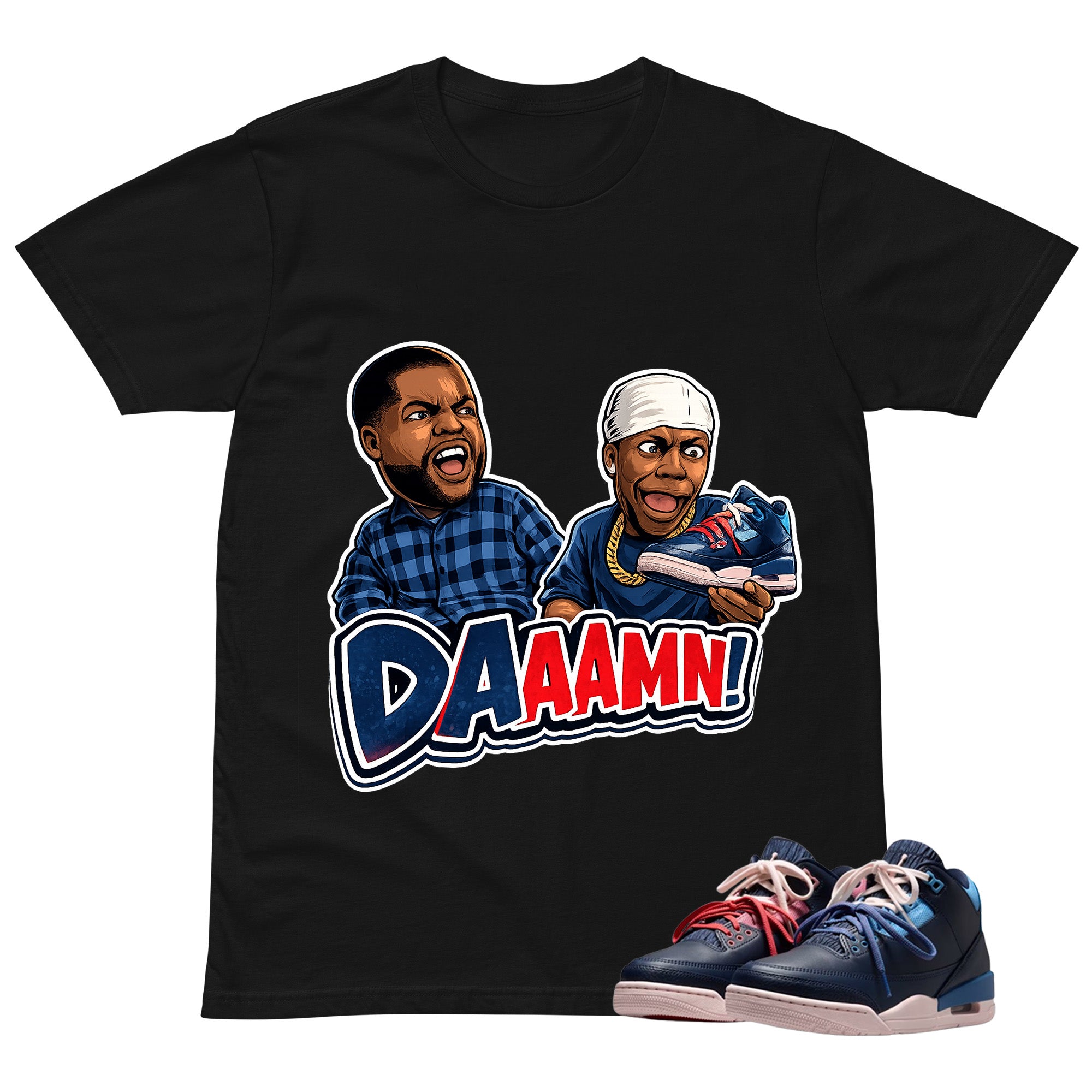 Daaamn Meme Shirt To Match Air Jordan 3 Sports Renaissance Unisex Cotton Graphic Tee