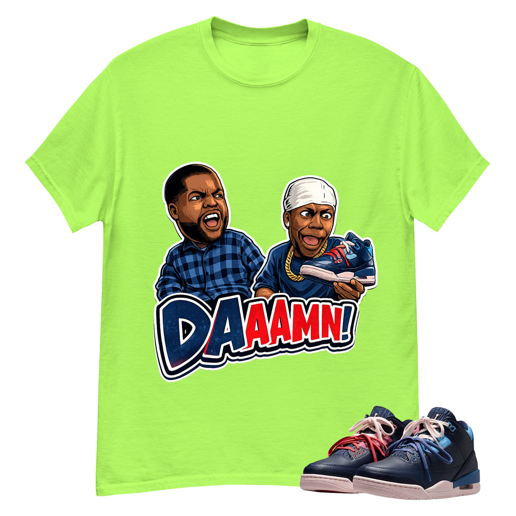 Daaamn Meme Shirt To Match Air Jordan 3 Sports Renaissance Unisex Cotton Graphic Tee