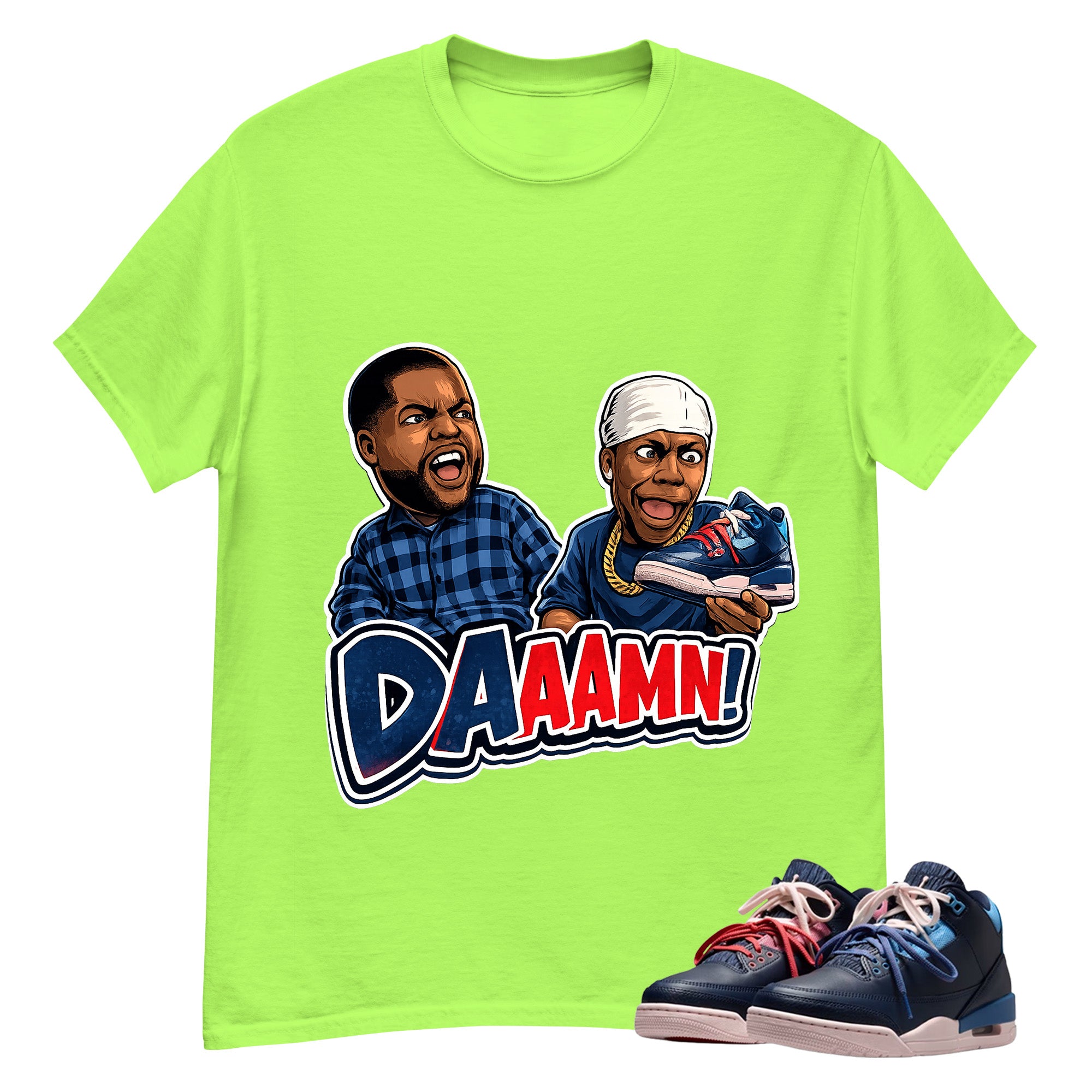 Daaamn Meme Shirt To Match Air Jordan 3 Sports Renaissance Unisex Cotton Graphic Tee