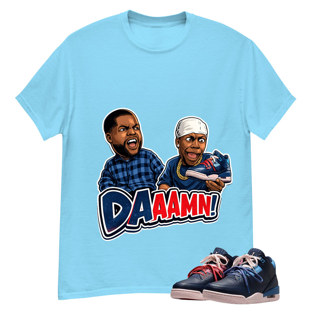 Daaamn Meme Shirt To Match Air Jordan 3 Sports Renaissance Unisex Cotton Graphic Tee