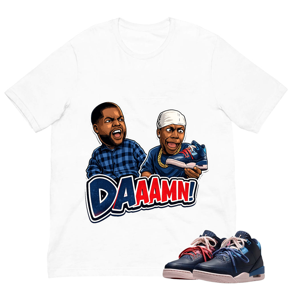 Daaamn Meme Shirt To Match Air Jordan 3 Sports Renaissance Unisex Cotton Graphic Tee
