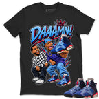 Daaamn Meme Shirt To Match Air Jordan 6 x Awake NY Midnight Navy Unisex Cotton Graphic Tee