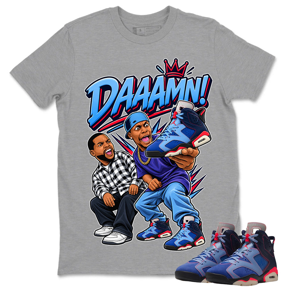Daaamn Meme Shirt To Match Air Jordan 6 x Awake NY Midnight Navy Unisex Cotton Graphic Tee