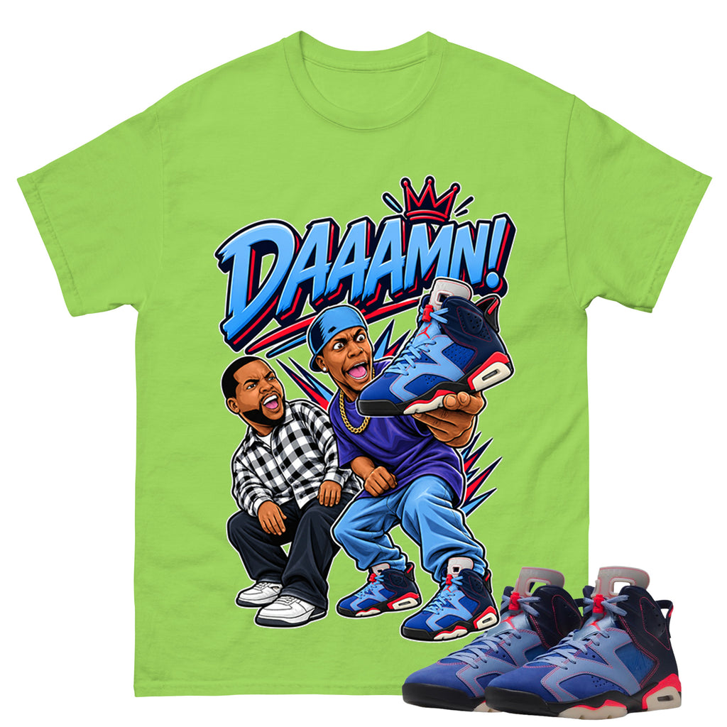 Daaamn Meme Shirt To Match Air Jordan 6 x Awake NY Midnight Navy Unisex Cotton Graphic Tee