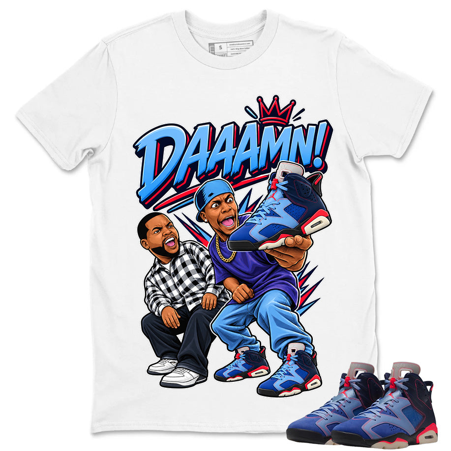 Daaamn Meme Shirt To Match Air Jordan 6 x Awake NY Midnight Navy Unisex Cotton Graphic Tee