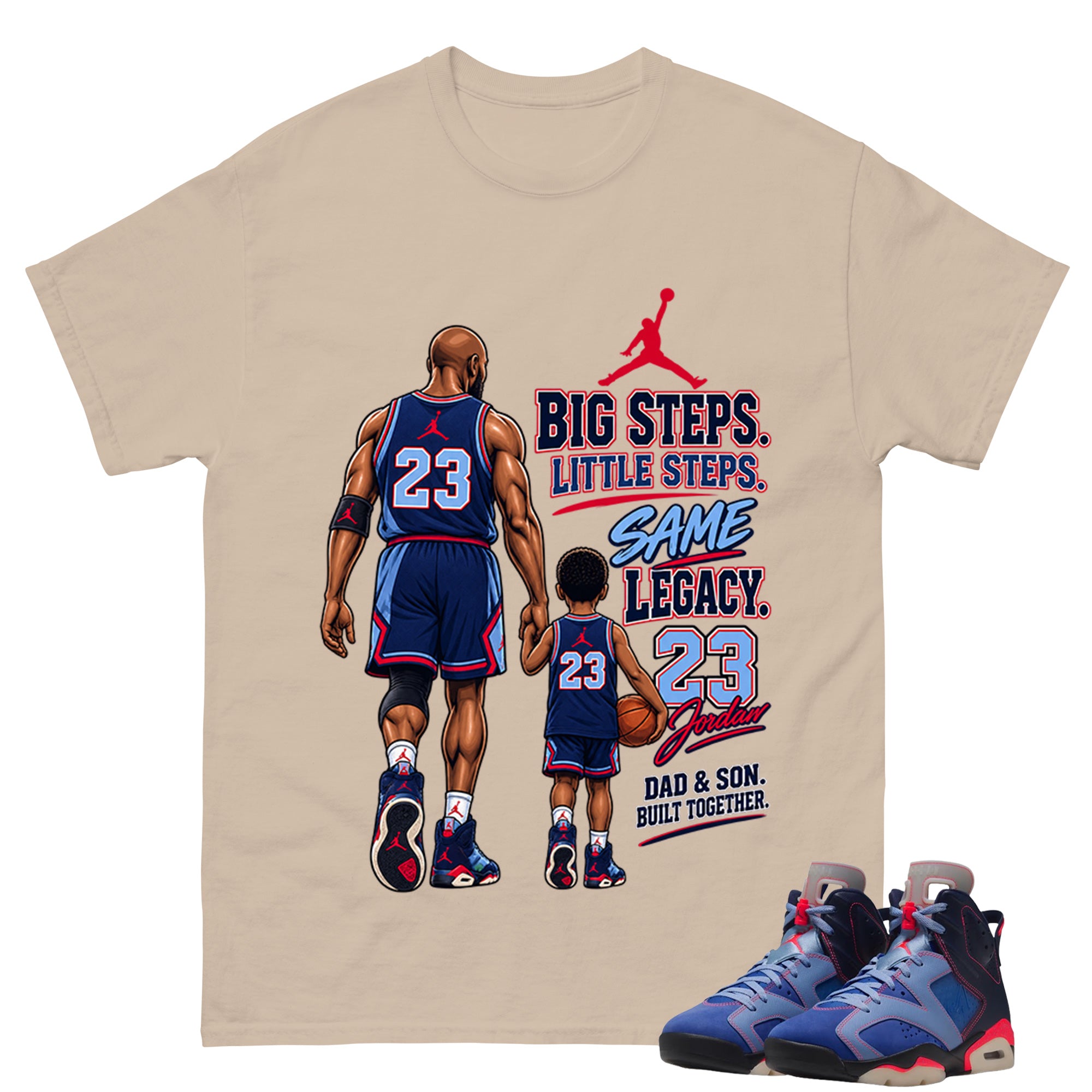 Dad & Son Built Together Shirt To Match Air Jordan 6 x Awake NY Midnight Navy Unisex Cotton Graphic Tee