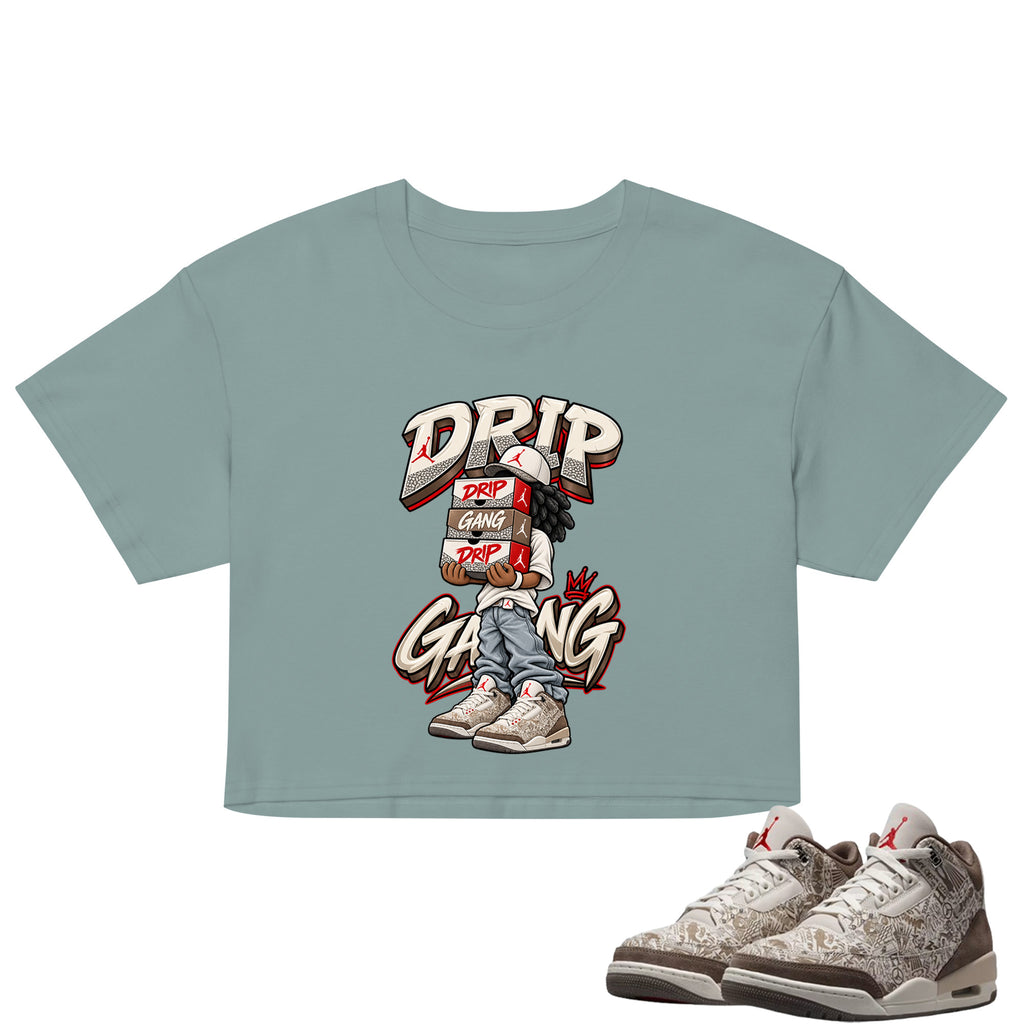 Drip Gang Crop Top to Match Air Jordan3 Laser Women's Crop ZillyKick