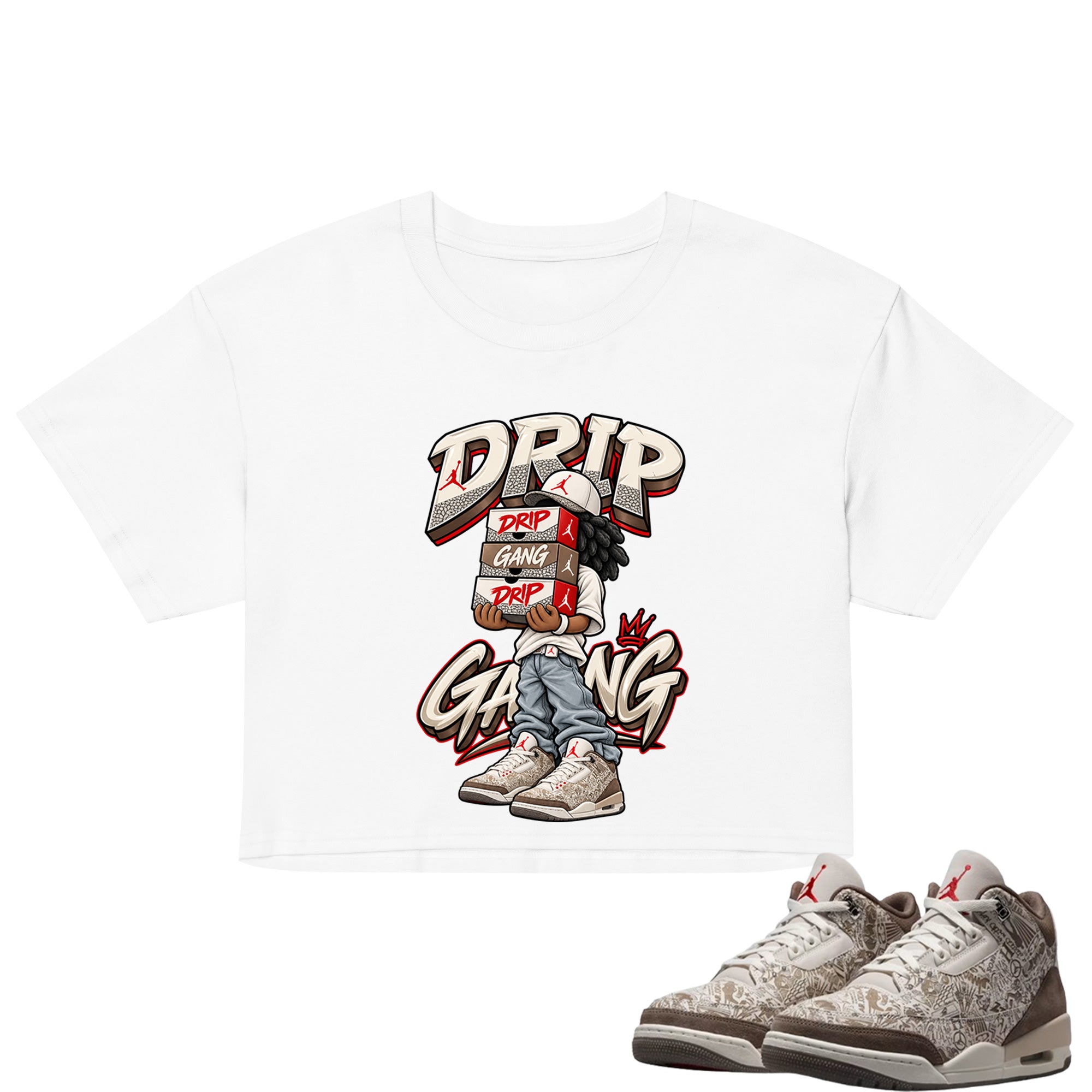 Drip Gang Crop Top to Match Air Jordan3 Laser Women's Crop ZillyKick