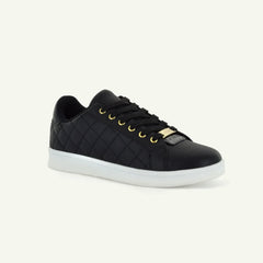 Voltaire: Quilted Court Shoe - Black