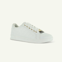 Voltaire: Quilted Court Shoe - White