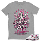 Faith Over Fear Shirt To Match Air Jordan 4 Comic Unisex Cotton Graphic Tee