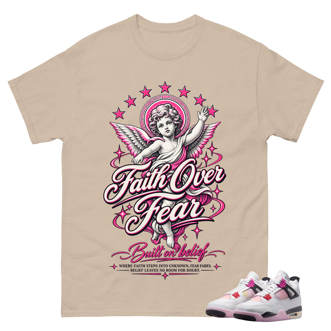 Faith Over Fear Shirt To Match Air Jordan 4 Comic Unisex Cotton Graphic Tee Main Image