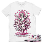 Faith Over Fear Shirt To Match Air Jordan 4 Comic Unisex Cotton Graphic Tee