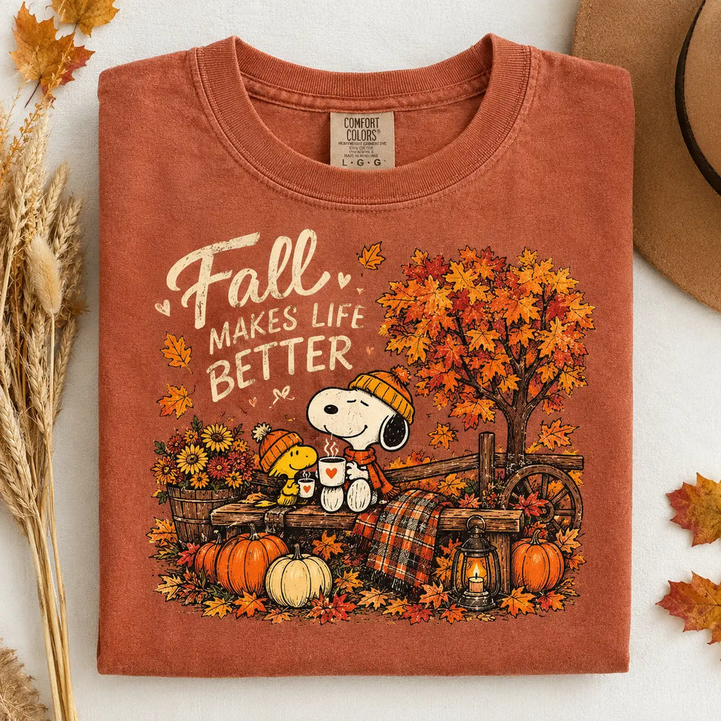 Fall Makes Life Better Snoopy Pumpkin Sweatshirt, Autumn Sweater Outfit