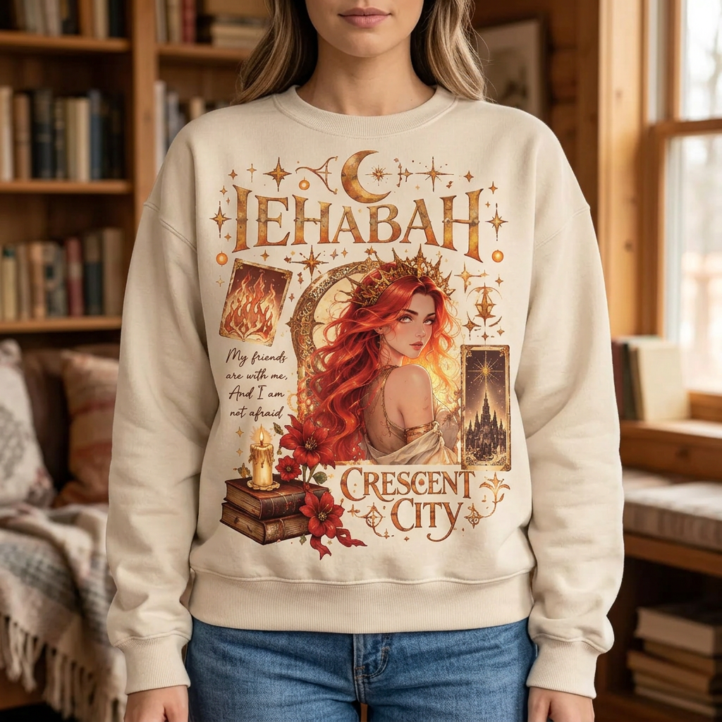 Female Lehabah Crescent City sweatshirt mockup