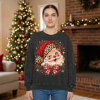 Female leopard Santa sweatshirt mockup