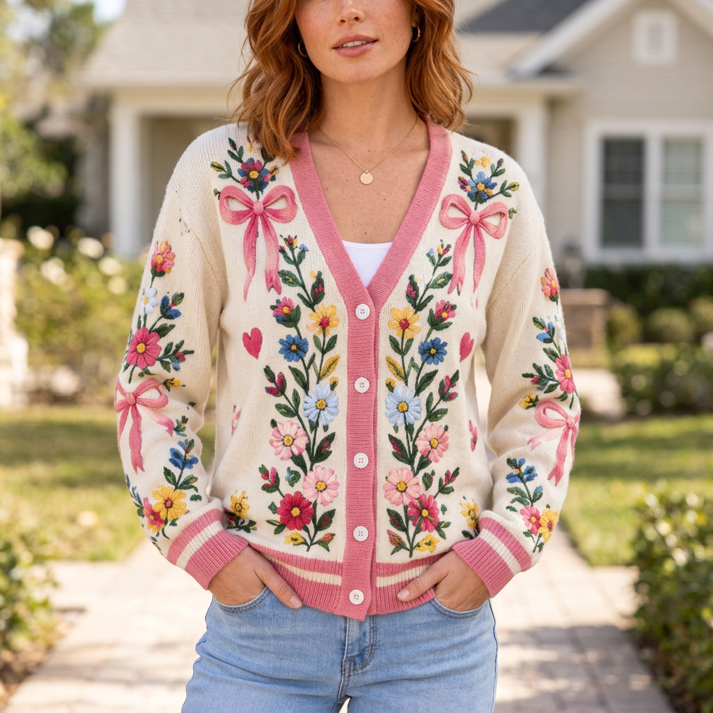 Female model cardigan mockup