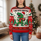 Female model Christmas sweatshirt mockup