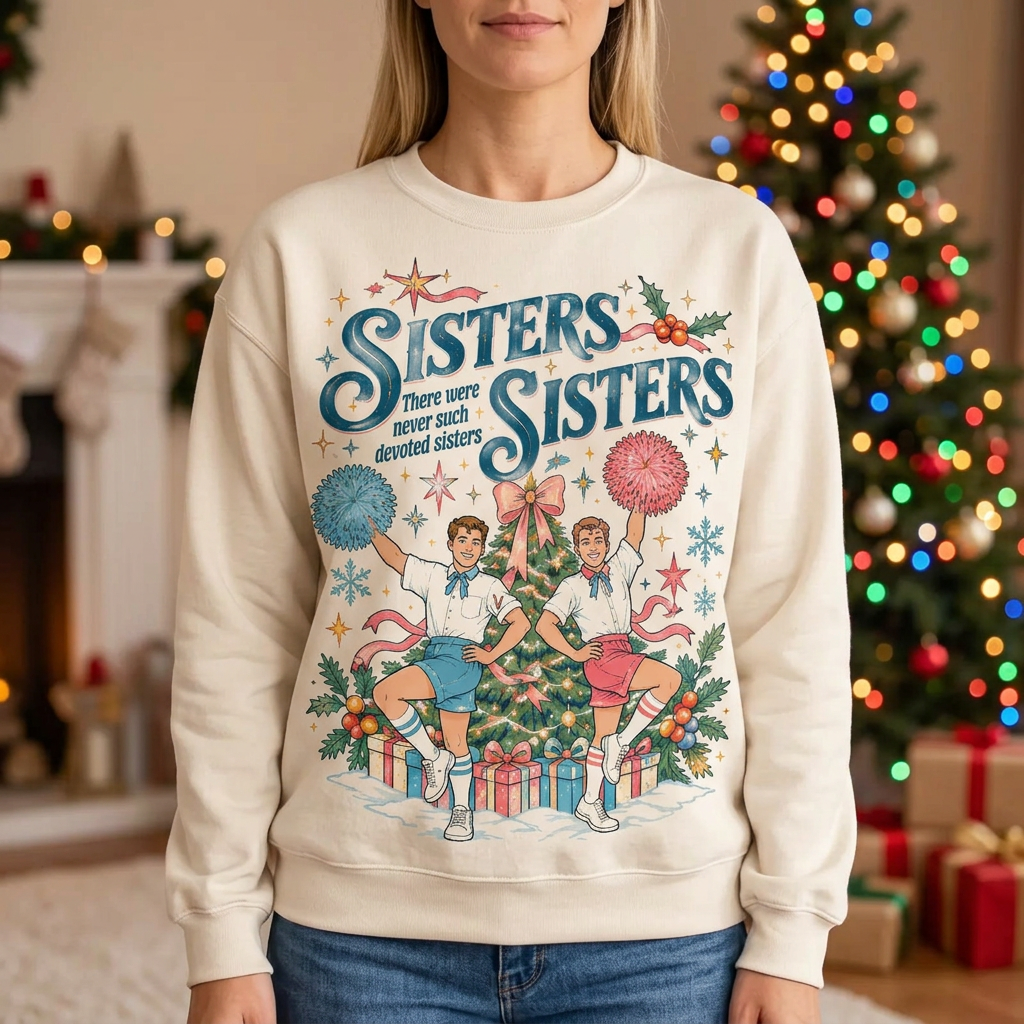 Female Sisters holiday sweatshirt mockup