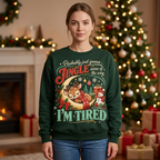 Female sleepy reindeer Christmas sweatshirt mockup