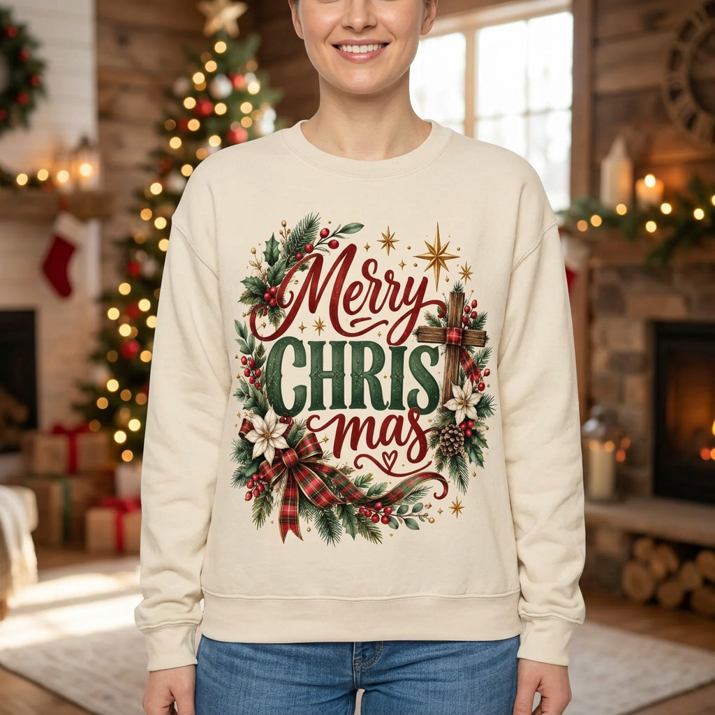Female US-market sweatshirt mockup