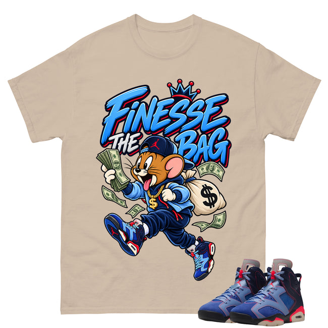 Finesse The Bag Shirt To Match Air Jordan 6 x Awake NY Midnight Navy Unisex Cotton Graphic Tee Main Image