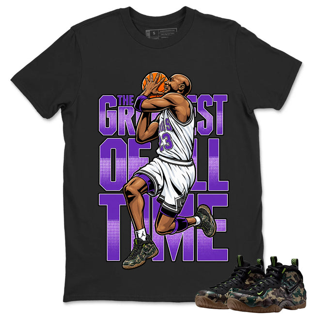 Goat Shirt To Match Air Foamposite Pro Black Camo Unisex Cotton Graphic Tee Hover Image