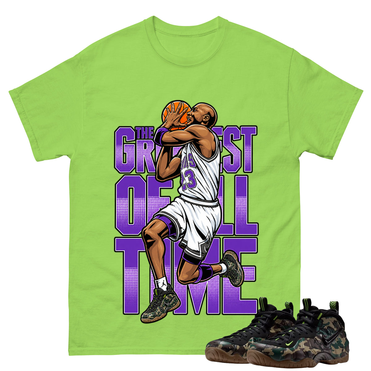 Goat Shirt To Match Air Foamposite Pro Black Camo Unisex Cotton Graphic Tee