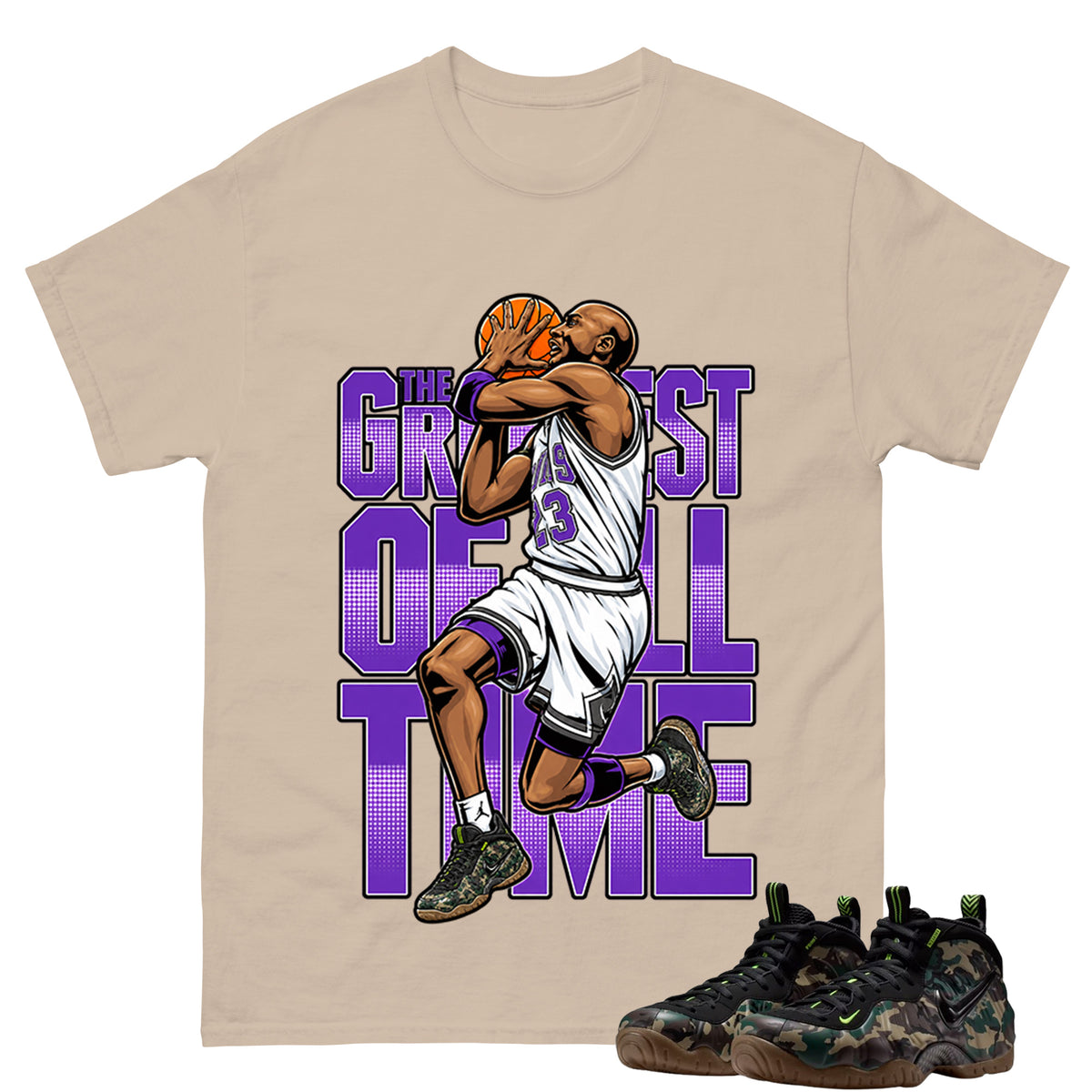 Goat Shirt To Match Air Foamposite Pro Black Camo Unisex Cotton Graphic Tee
