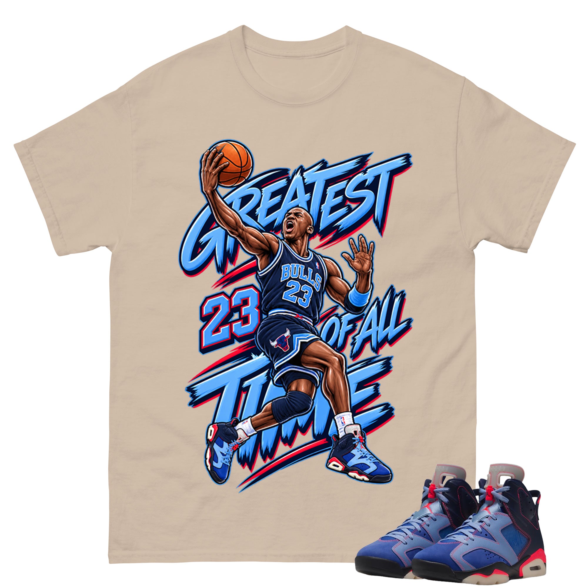 Goat Shirt To Match Air Jordan 6 x Awake NY Midnight Navy Unisex Cotton Graphic Tee