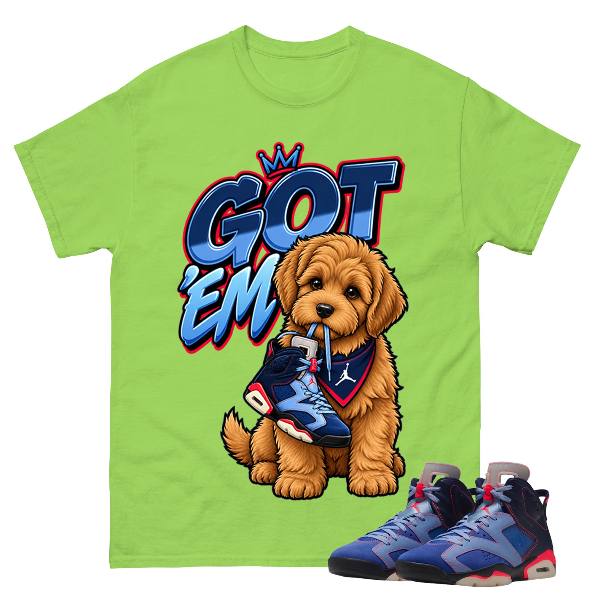 Got Em Doodle Shirt To Match Air Jordan 6 x Awake NY Midnight Navy Unisex Cotton Graphic Tee