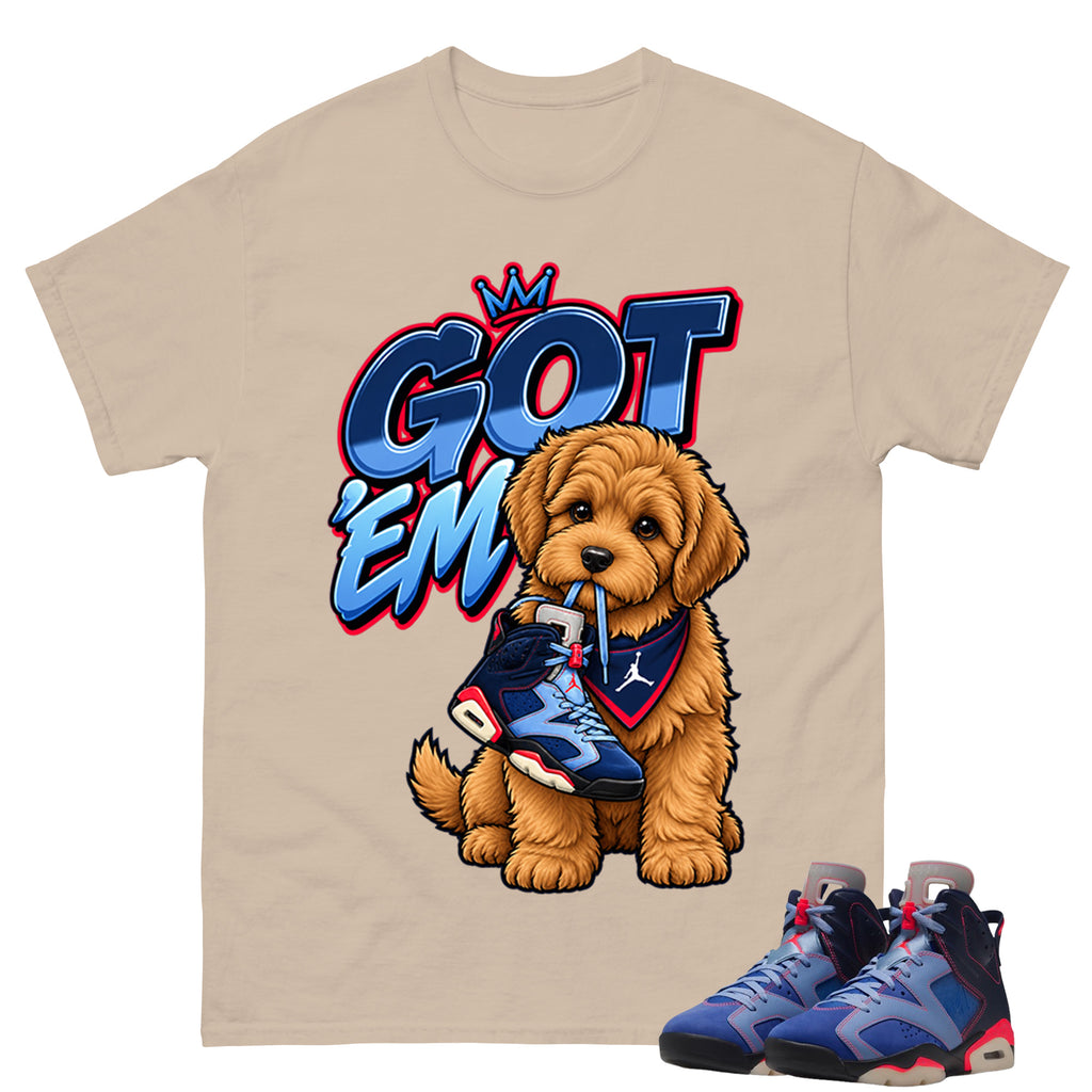 Got Em Doodle Shirt To Match Air Jordan 6 x Awake NY Midnight Navy Unisex Cotton Graphic Tee