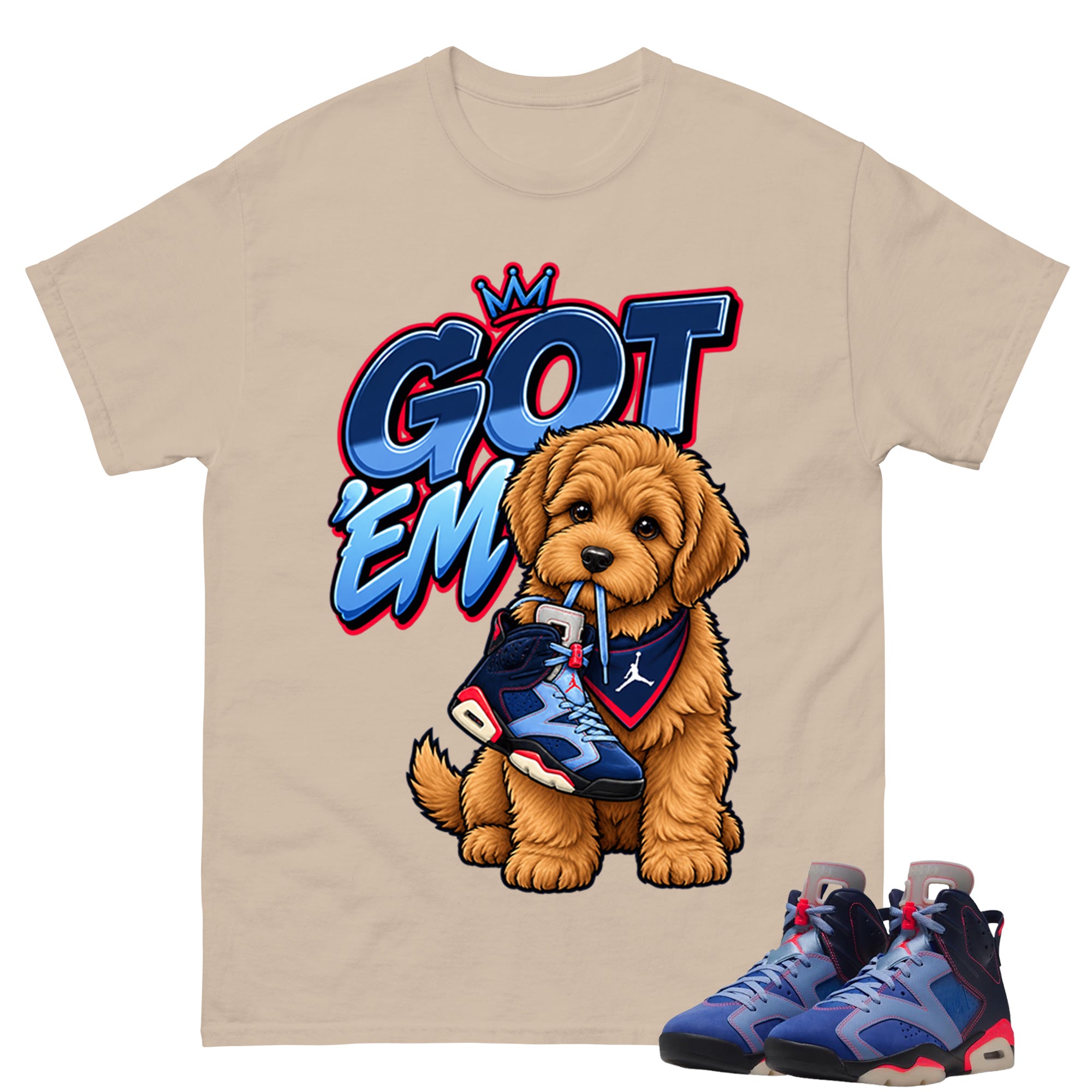 Got Em Doodle Shirt To Match Air Jordan 6 x Awake NY Midnight Navy Unisex Cotton Graphic Tee