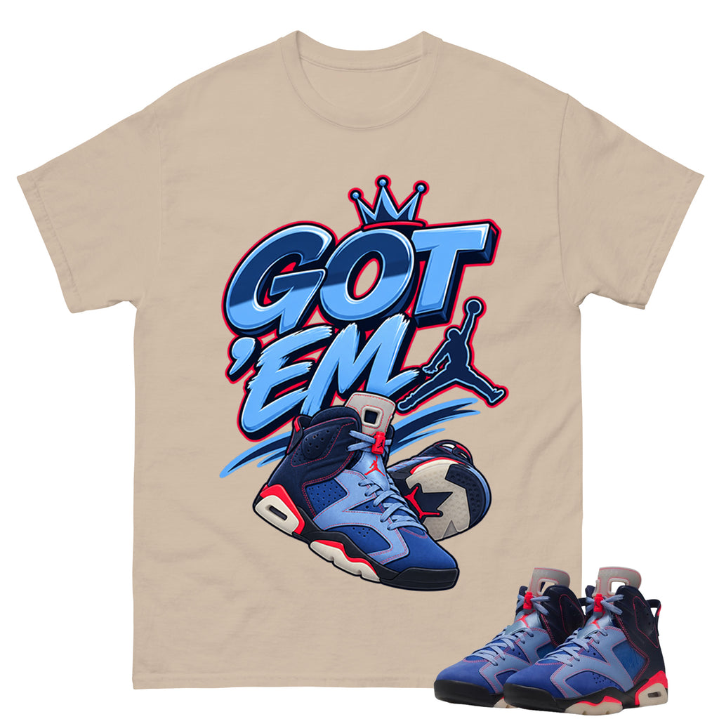 Got Em Sneaker Shirt To Match Air Jordan 6 x Awake NY Midnight Navy Unisex Cotton Graphic Tee
