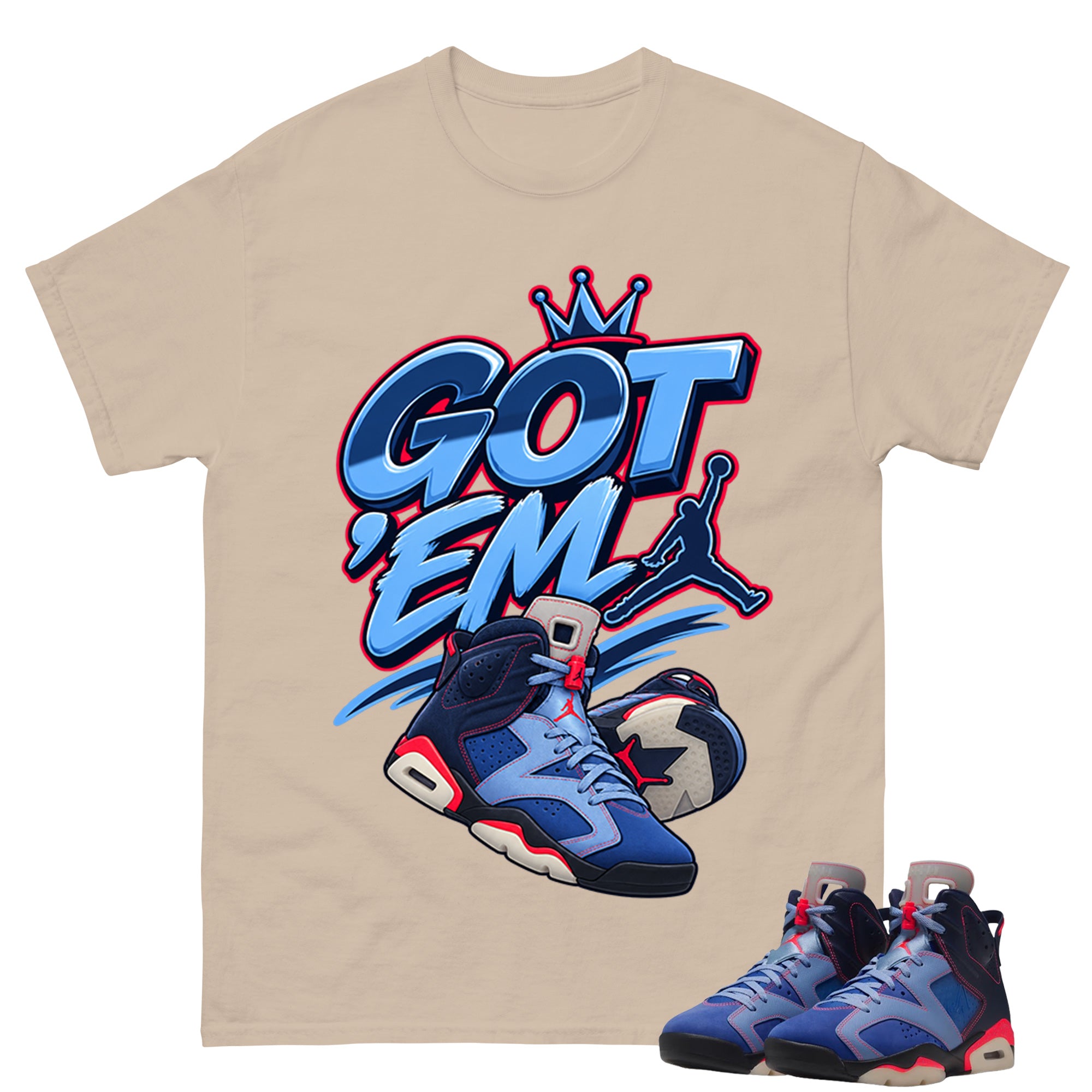 Got Em Sneaker Shirt To Match Air Jordan 6 x Awake NY Midnight Navy Unisex Cotton Graphic Tee