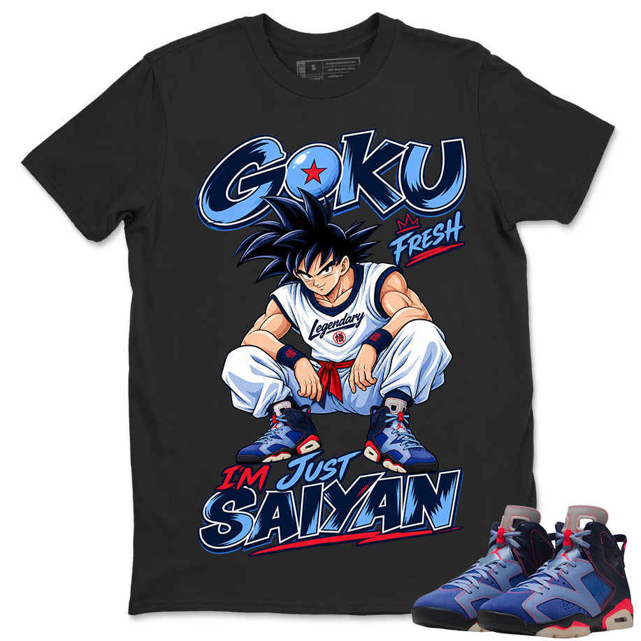 I'm Just Saiyan Shirt To Match Air Jordan 6 x Awake NY Midnight Navy Unisex Cotton Graphic Tee