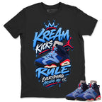 Kream Kicks Shirt To Match Air Jordan 6 x Awake NY Midnight Navy Unisex Cotton Graphic Tee